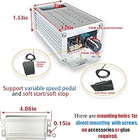 Vista 2 de Controlador de velocidad de motor CC con arranque suave/parada suave, velocidad variable, protección recuperable contra sobrecorriente, control