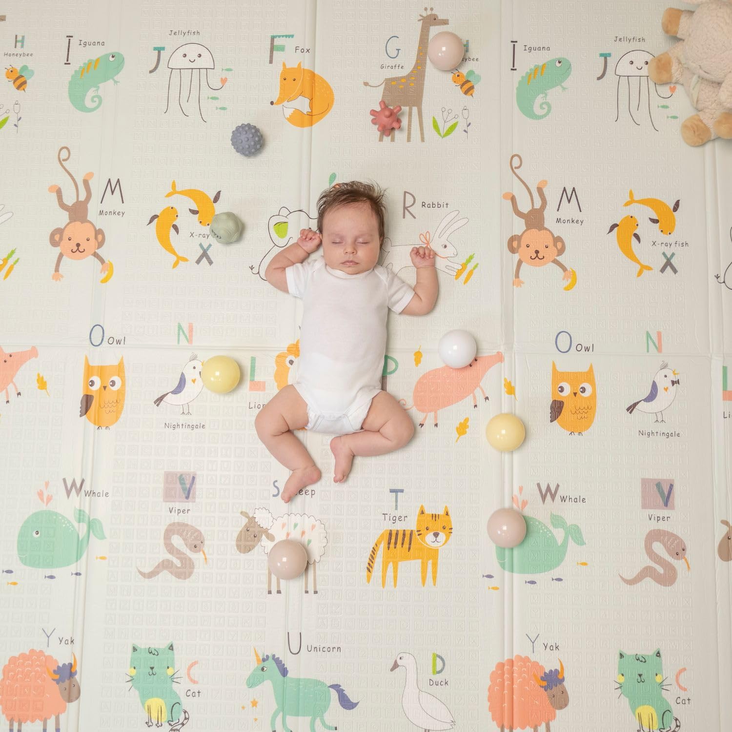 Gommapiuma Atossica Neonati Tappeto Gioco Per Bambini Relaxdays 200x150 Cm | Gomma XPE Atossica, Double-Face Colorato | Pieghevole Tappeto Gattonamento Neonati