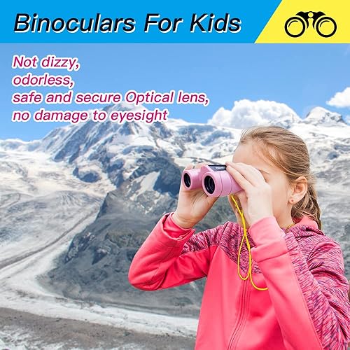 Miniatura 9 de Binoculares para niños a partir de 4 años, BAK4 HD 8 x 21 de alta resolución a prueba de golpes, luz compacta de visión nocturna, exploración de la