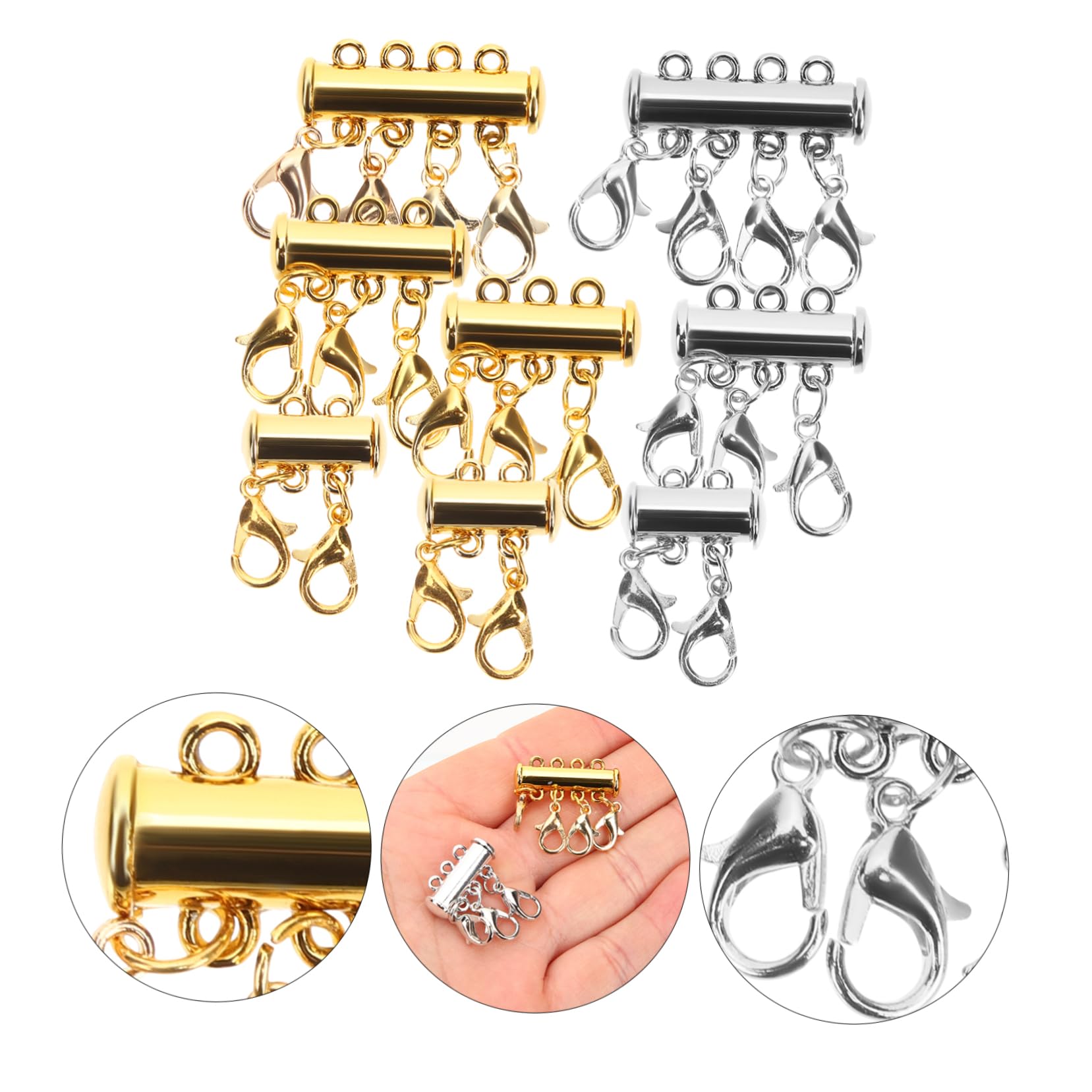3 Sets Schmuck-Magnetschnalle, Halsketten, Perlenkette, Perlen, Halskette, mehrlagiger Halsketten-Trenner, Kettenverschluss, Trenner, Halskette, Schichtverschlüsse, magnetischer Halskettenverschluss,