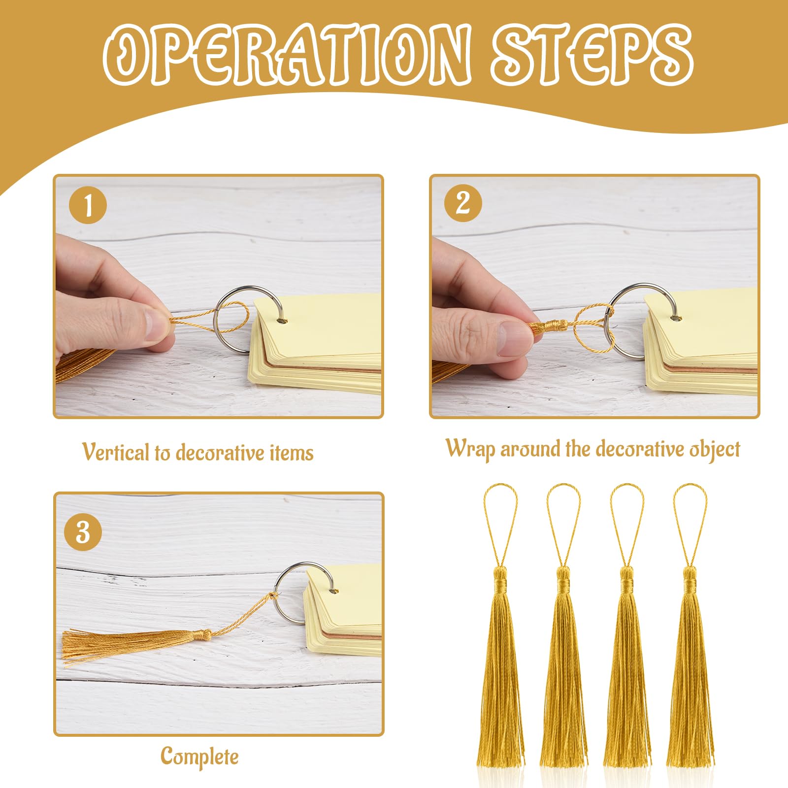 BOUBONI 100 Pcs Bookmark Tassels Bulk Gold Soft Craft Silky Handmade Mini Tassels for Jewelry Making with Loops for DIY Craft Accessory Dress Decoration - Image 4