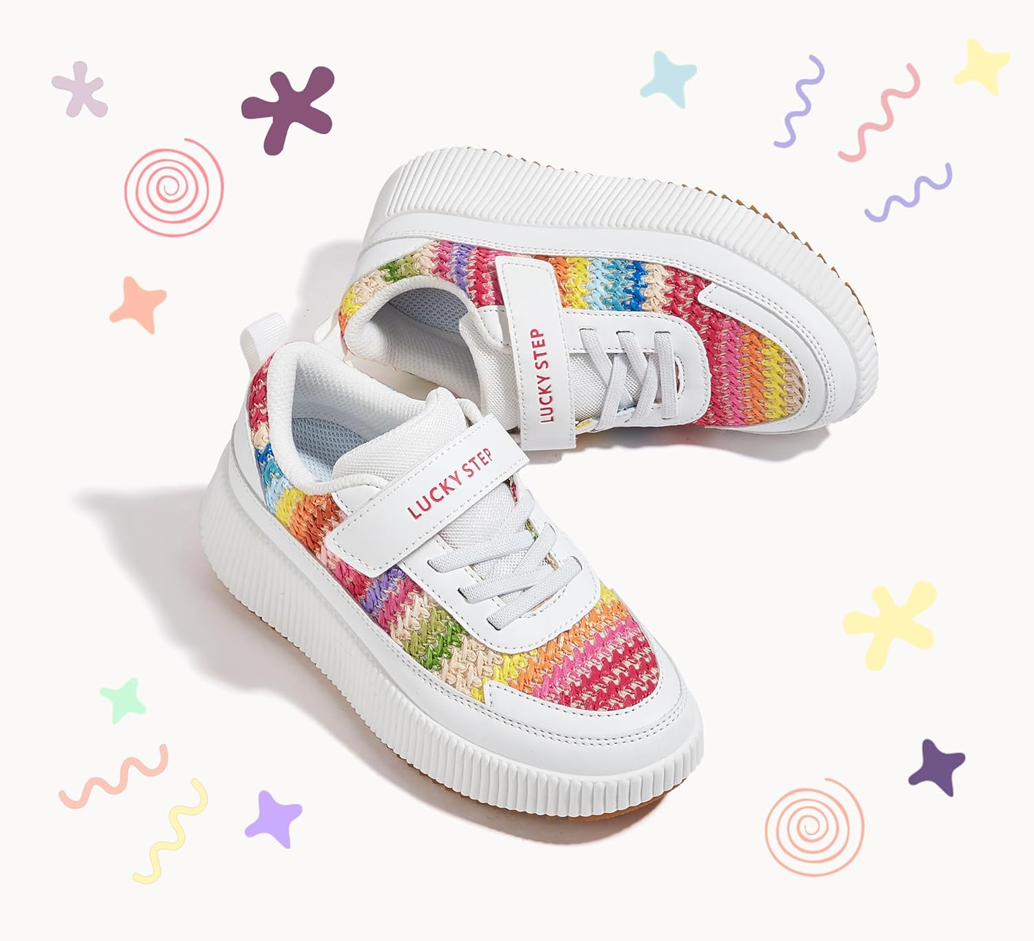 LUCKY STEP Kid's Glitter Running Sneaker Sparkly Braided Shiny Bling Princess Shoes School Athletic Walking Shoes for Children/Boys/Girls - Image 7