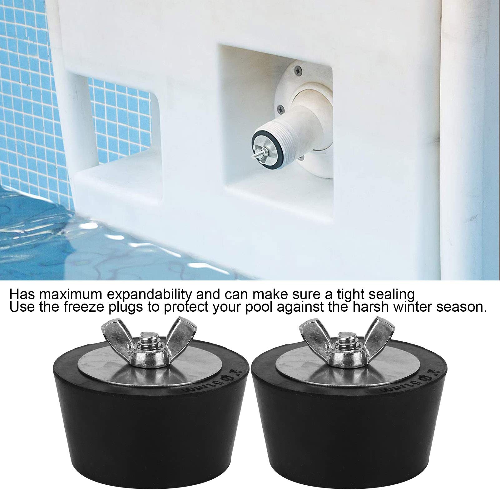 Mewflew Tappi per Piscina Invernali (2 Pezzi, 1 1/2) - Tappo di Congelamento della Linea di Ritorno, Flapper per Skimmer per Piscina, Tappo Invernale Durevole per Chiudere La Piscina in Inverno