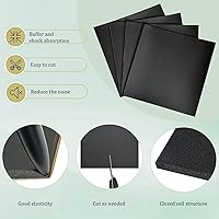 Vista 4 de 4 almohadillas de espuma adhesiva de 1/2 pulgada de grosor x 4 x 4 pulgadas, almohadillas antivibraciones, almohadillas de espuma de celda cerrada