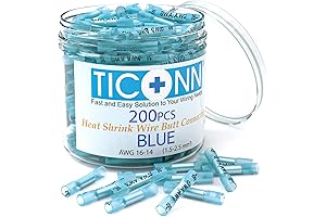 TICONN Blue Heat Shrink Butt Wire Connectors