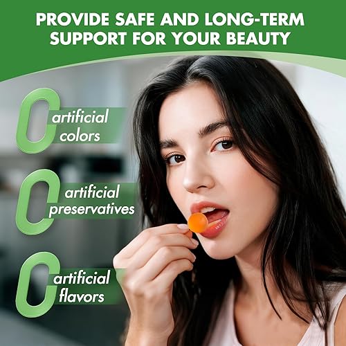 Miniatura 7 de Gomitas de biotina, gomitas para el crecimiento del cabello con 10000 mcg de biotinacolágenoqueratina, vitaminas para el cabello más completo, uñas