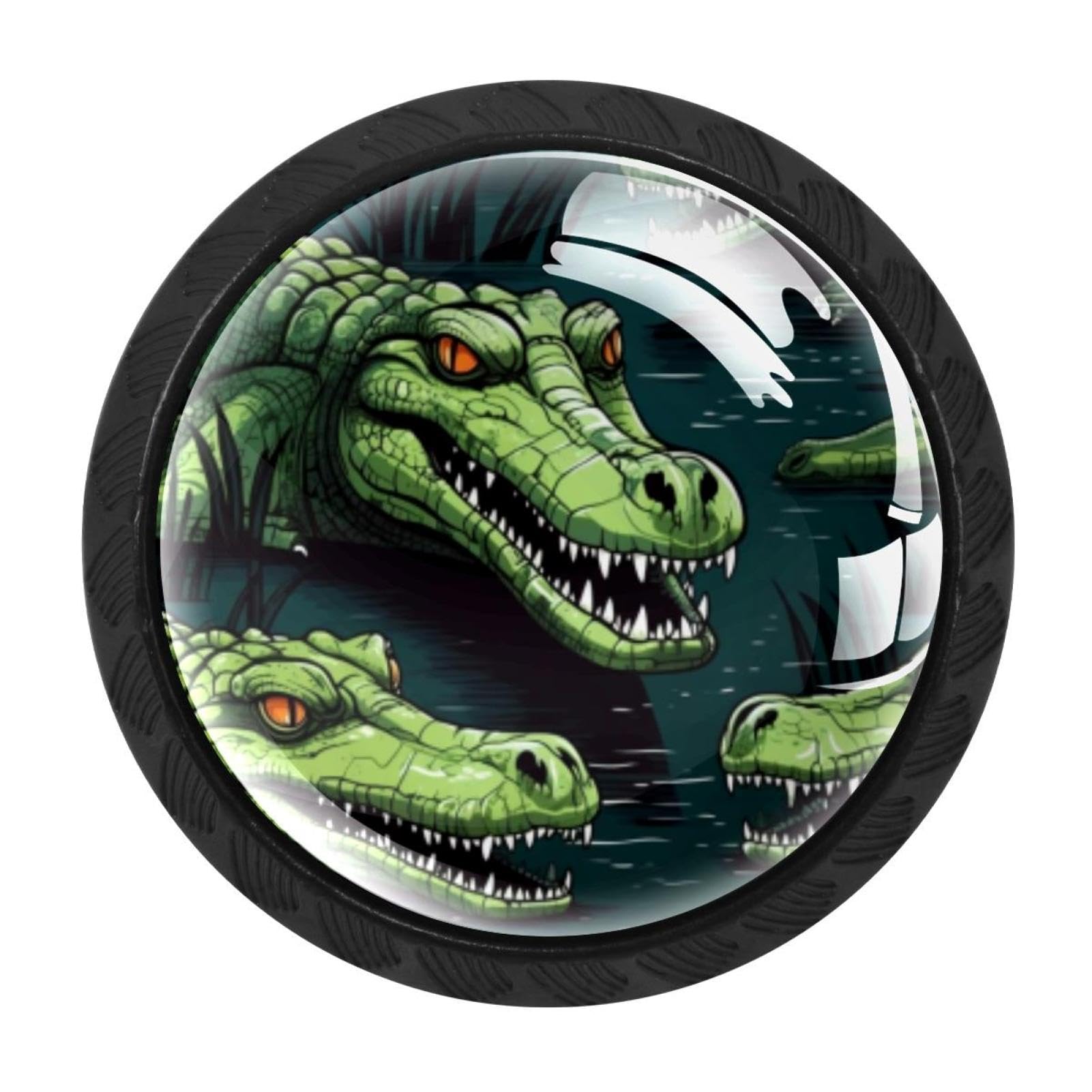 CHENZZZZ 4 Pack Crocodile Drawer Knob Cabinet Hardware