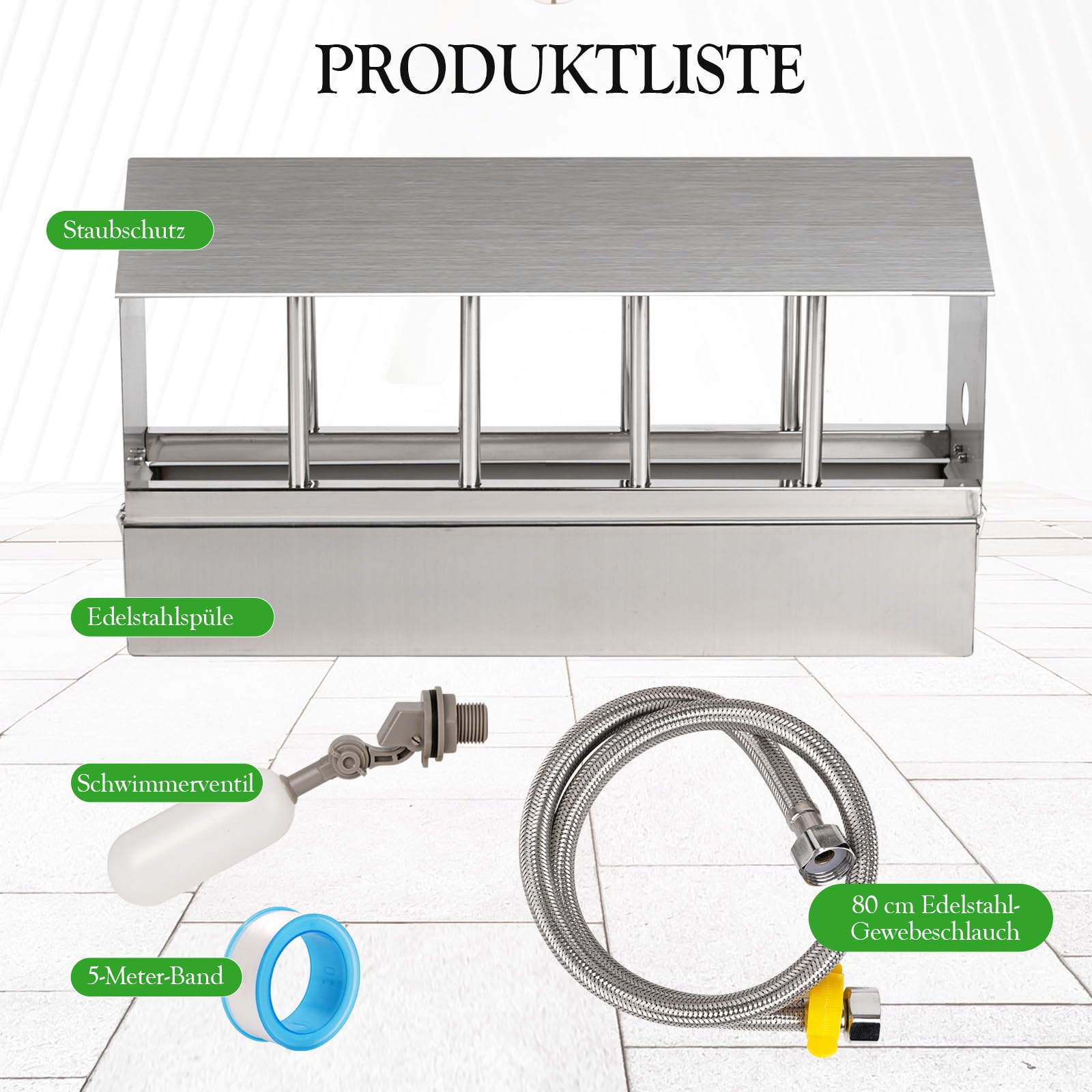 Hühnertränke aus Edelstahl,Automatische Hühnertränke, Automatische HüHnerträNke, HüHnerträNke FüR Wachteln, Tauben, Kleine KüKen, Papageien, Automatische Diy-GeflüGelträNke