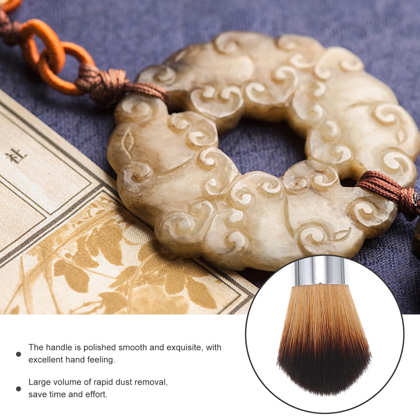 Beaupretty Cepillo de polvo con mango de madera para figuritas, modelos y estatuas, cepillo de limpieza esencial para instrumentos musicales y coleccionables, limpiador de modelos y estatuas