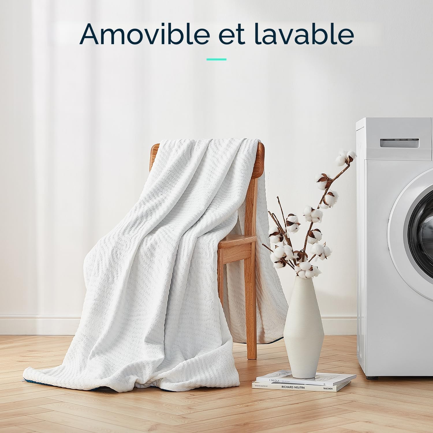 LINSY Home Surmatelas en Gel à mémoire de Forme, 140 x 200 cm, Hauteur 7,5 cm, surmatelas en Gel à mémoire de Forme, dureté H2 et H3, avec Housse Lavable