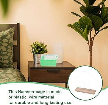 Hamster Cage with Detachable Roof and Removable Tray for Dwarf