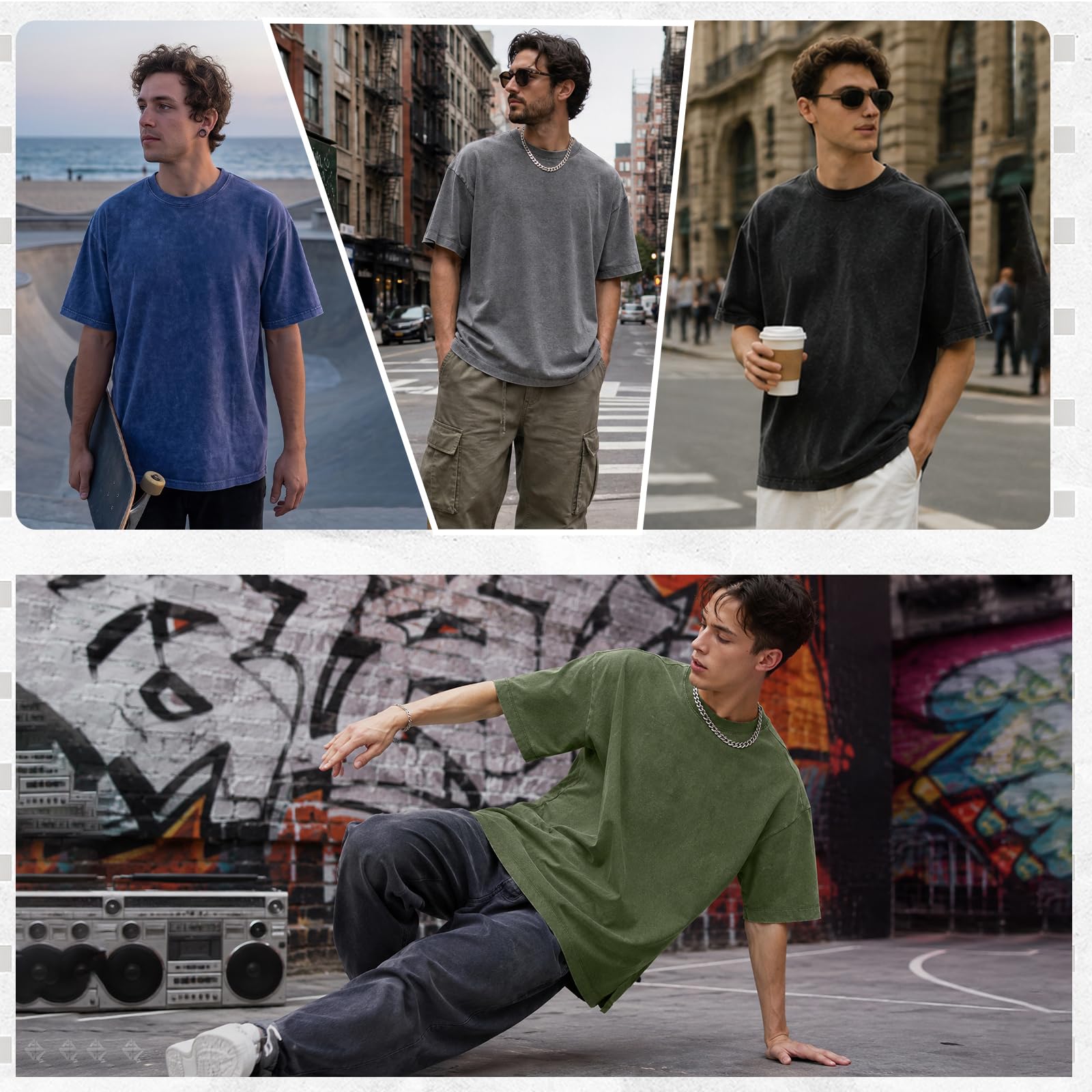 Camisetas de algodón para hombre, extragrandes, unisex, manga corta, informales, holgadas, lavables, lisas, básicas, A-azul, L