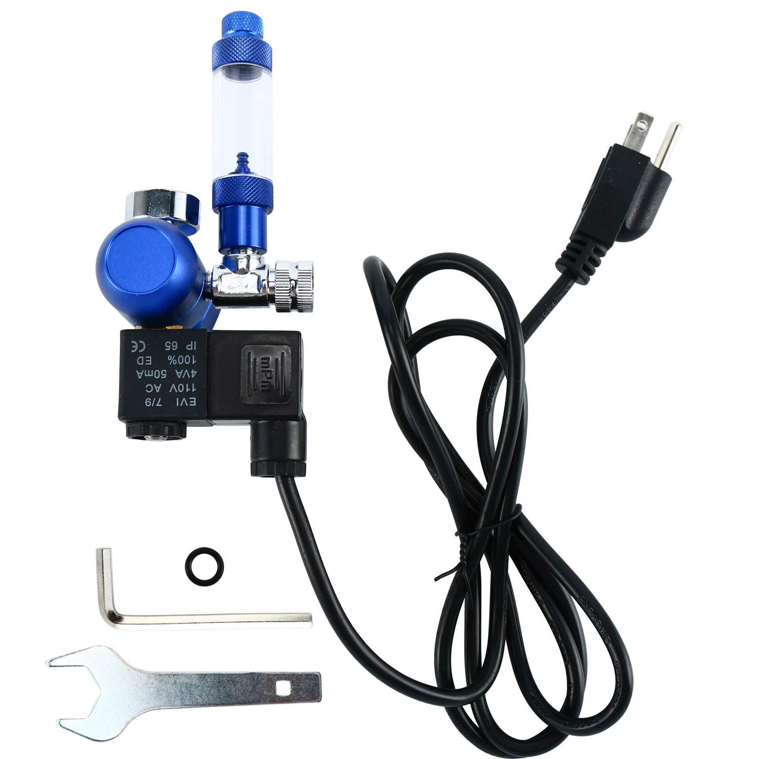 YaeTek Aquarium CO2 Regulator - Bubble Counter Check Valve Fits Standard US Tanks - Accurate Easy to Adjust for Aquarium Planted Tank LP150 PSI - HP2000 PSI - Single Gauge (Blue)