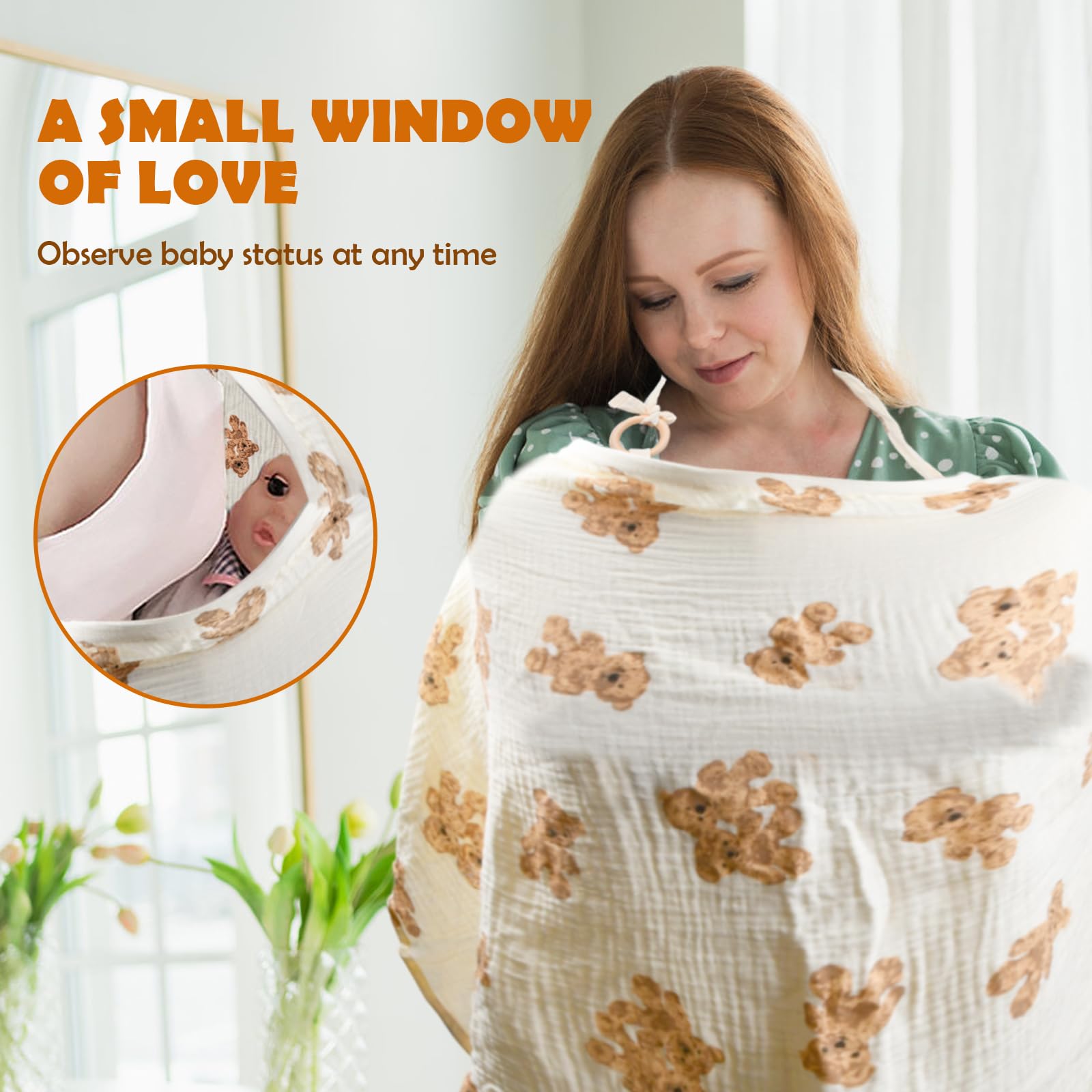 Breastfeeding Nursing Cover with Storage Bag, Baby Breast Feeding Cover with Rigid Hoop - Image 4