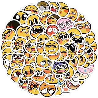 60Pcs Happy Smile and Sad Face Stickers Pack, Graffiti Waterproof Vinyl ...