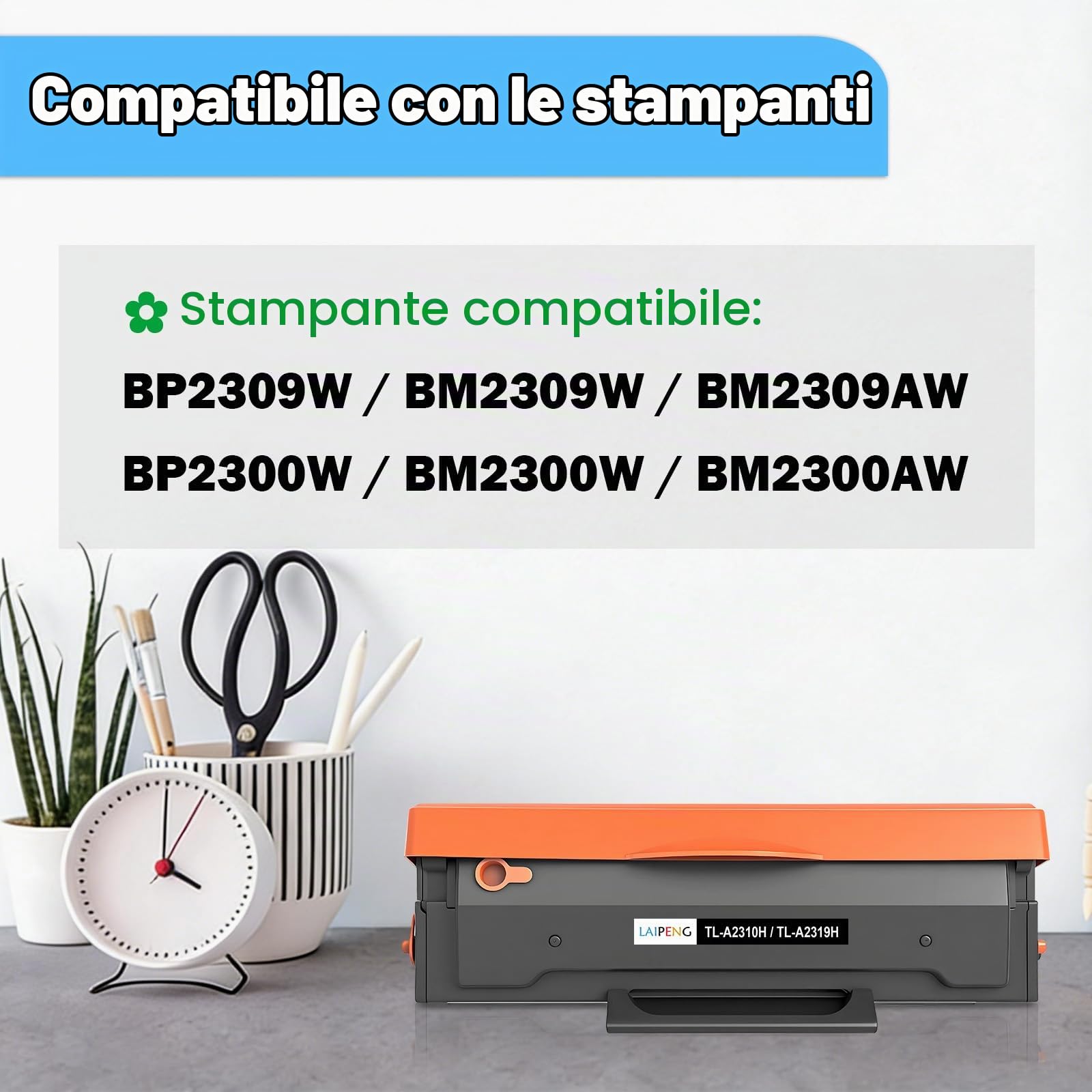 TL-A2310H TL-A2319H Cartuccia di Toner (2 Confezione) 1600 Pagine Compatibile per BP2309W BM2309W BM2309AW BP2300W BM2300W BM2300AW Stampanti [Nero*2]