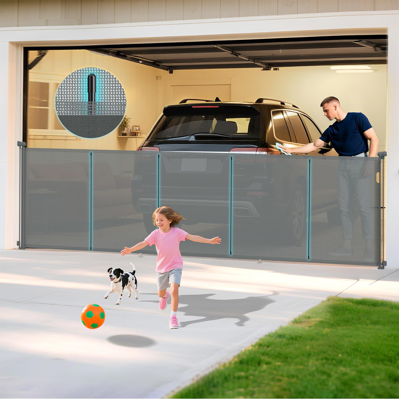 AMAZKRUS 160 inch Retractable Gate
