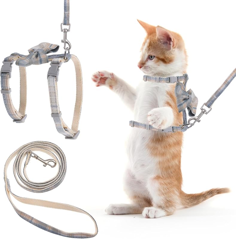 Peitoral Ajustável para Gatos TIESOME com Guia e Coleira, Kit Degradê