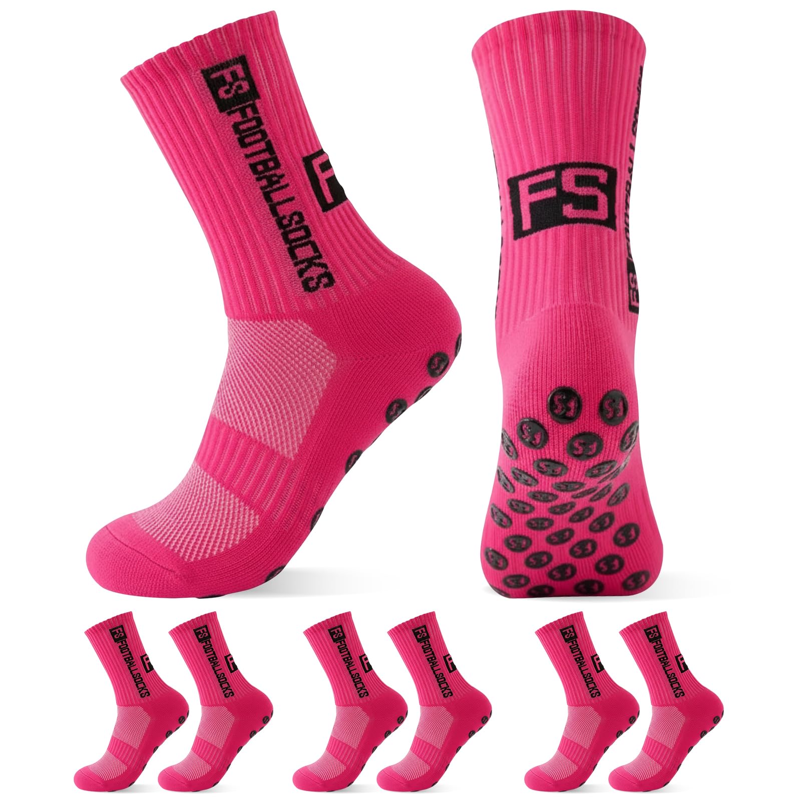Yanrunce 3 pares de calcetines de fútbol antideslizantes para hombre, mujer, niños, tallas 39-46, calcetines de fútbol, calcetines antideslizantes para fútbol, baloncesto, correr, transpirables — view 12
