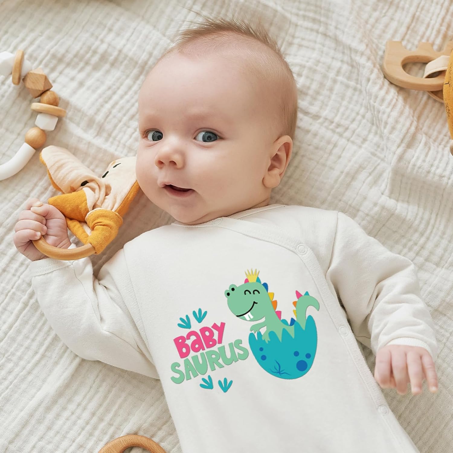 Dazoratix Baby Iron on Transfers - 30 Sheets Cute DTF Transfer Ready to Press Onesie Decorating Kit Making Heat Patches Stickers for Shower Games Bibs DIY Crafts Gender Reveal T-Shirt Clothing Fabric image 2