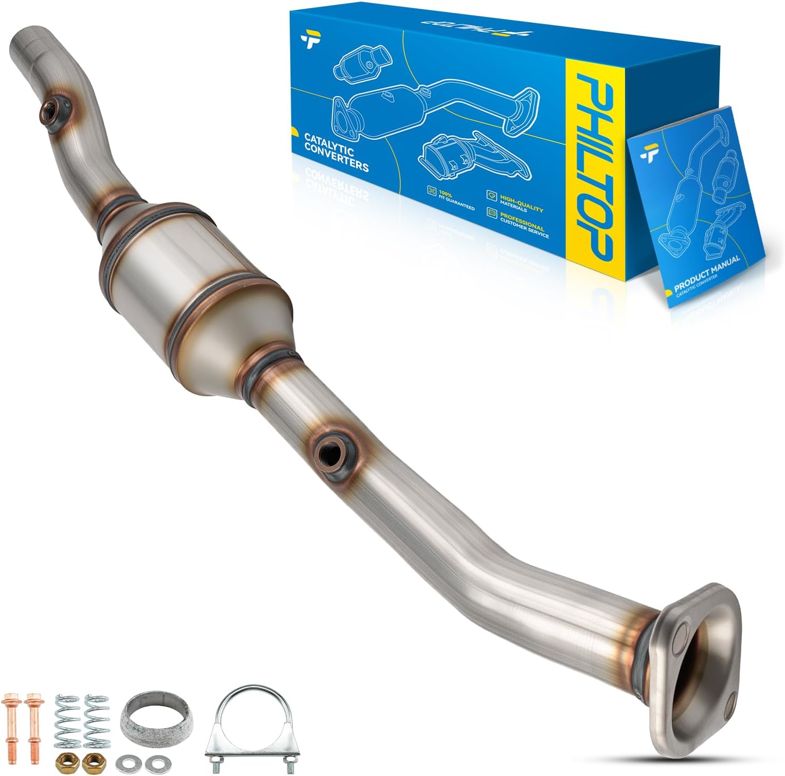 - PHILTOP Catalytic Converter Kit W/Gasket Direct-Fit Compatible with Toyota Celica 1.8L 2000-2005 Replace# 53591, 1741022380, 1741022070, 24064, 40618, 51146, Stainless Steel(EPA Compliant)