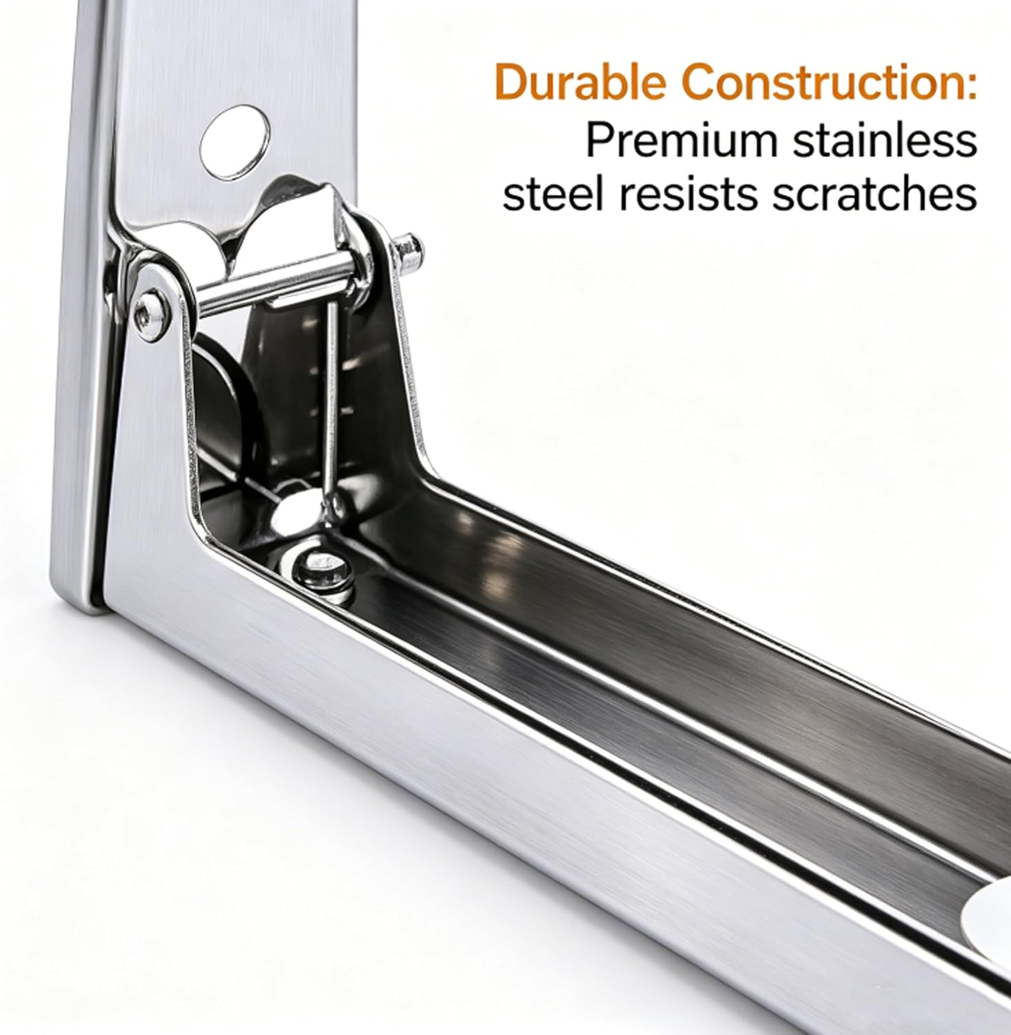 Universal Stainless Steel Microwave Wall Mount Bracket | Foldable Stretch Microwave Shelf with Full Mounting Kit, Heavy Duty Space Saving Microwave Holder