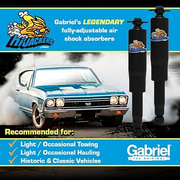Gabriel 49212 HiJackers Rear Adjustable Air Shock Absorbers Fits Chevrolet G10, G20, G30; Dodge B100, B150, 1500, B200, B250, B2500, B300, B350, B3500, CB300, Ram; Plymouth PB Series (1 Pair)