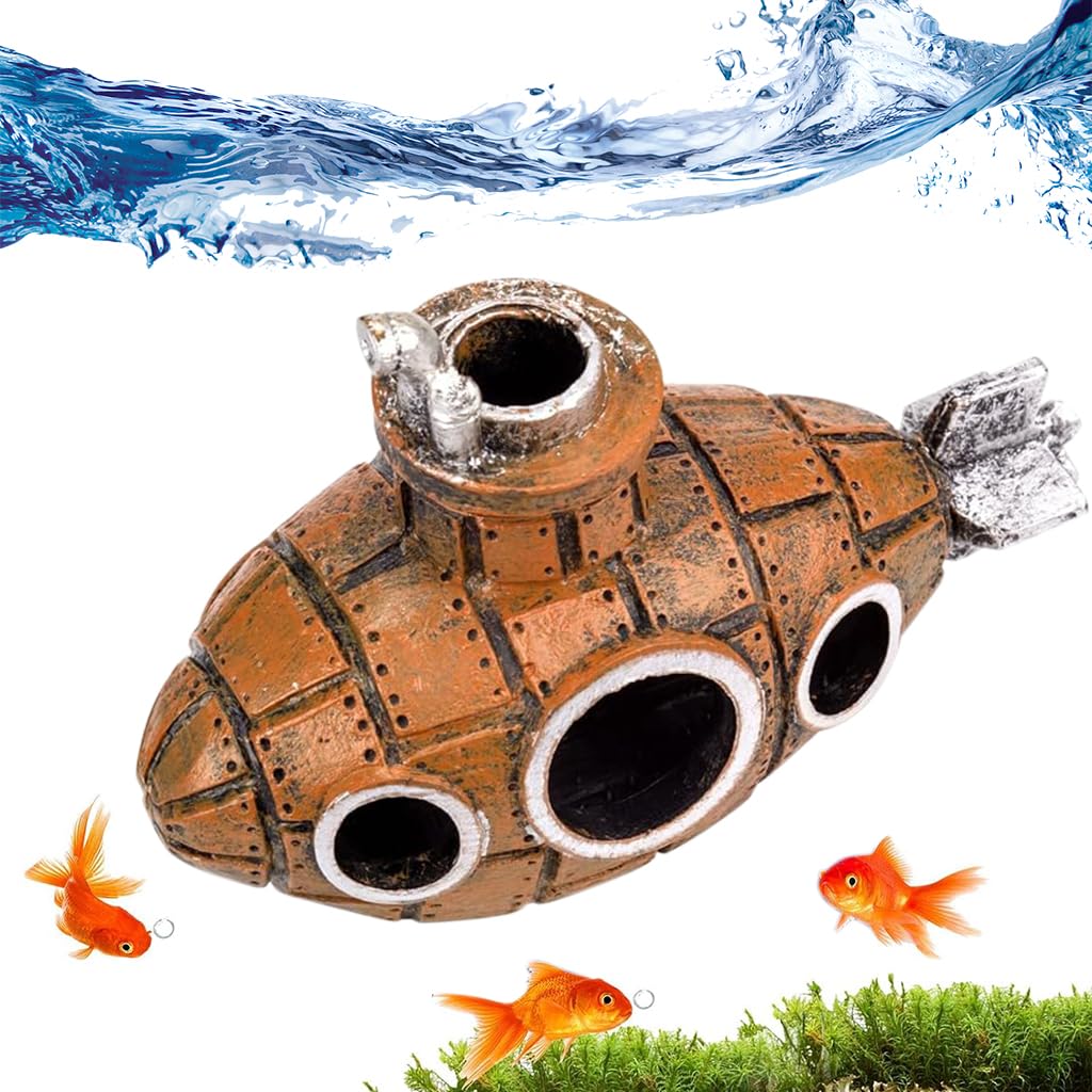 Qpets® Aquarium Decoration Floating Cartoon Submarine Model Fish Tank Decoration Resin Hollow Out Submarine Ornament Fish Hideout Cave Desktop Decoration (B0D2ZM2J7J) Amazon Price History, Amazon Price Tracker