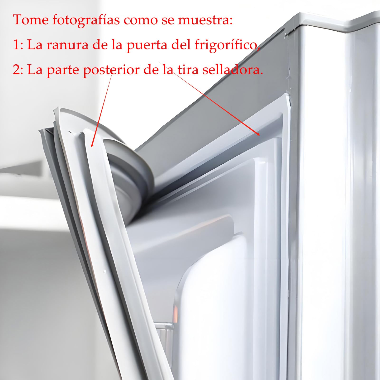 Junta de Goma con Junta de Goma para la Puerta del frigorífico o congelador, común a Todas Las Marcas y Perfectamente Personalizada