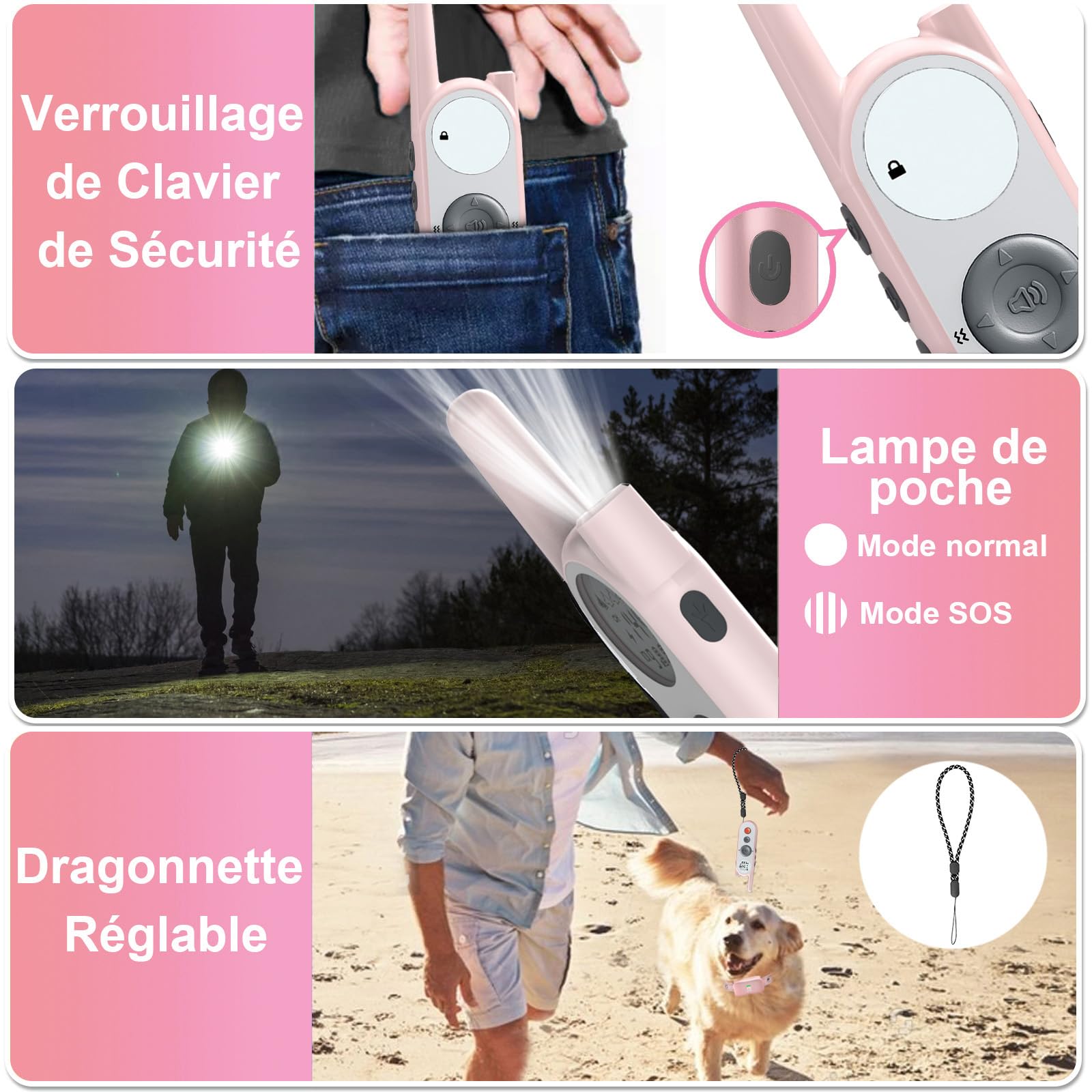 Clôture Électronique pour Chien,Intérieure et Extérieure 8M à 1050M Ajustable Étanche Électrique Système Clôture Collier,Résistant à L’Eau Collier de Dressage pour Chiens de Moyennes et Grandes