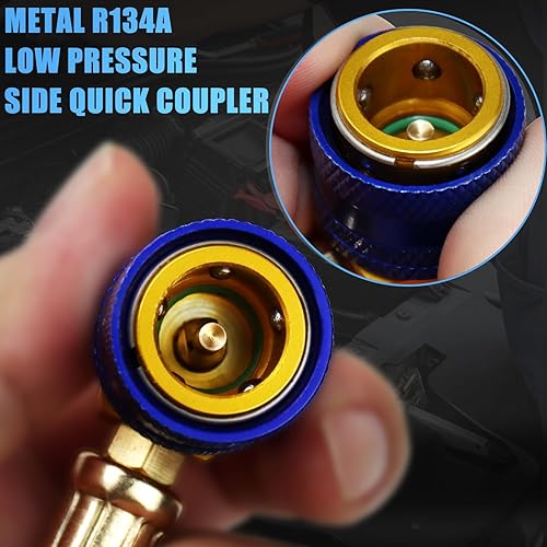 Miniatura 9 de JIFETOR Manguera de carga de CA con manómetro, kit de recarga de refrigerante R134A para automóvil, aire acondicionado automático, manguera de carga