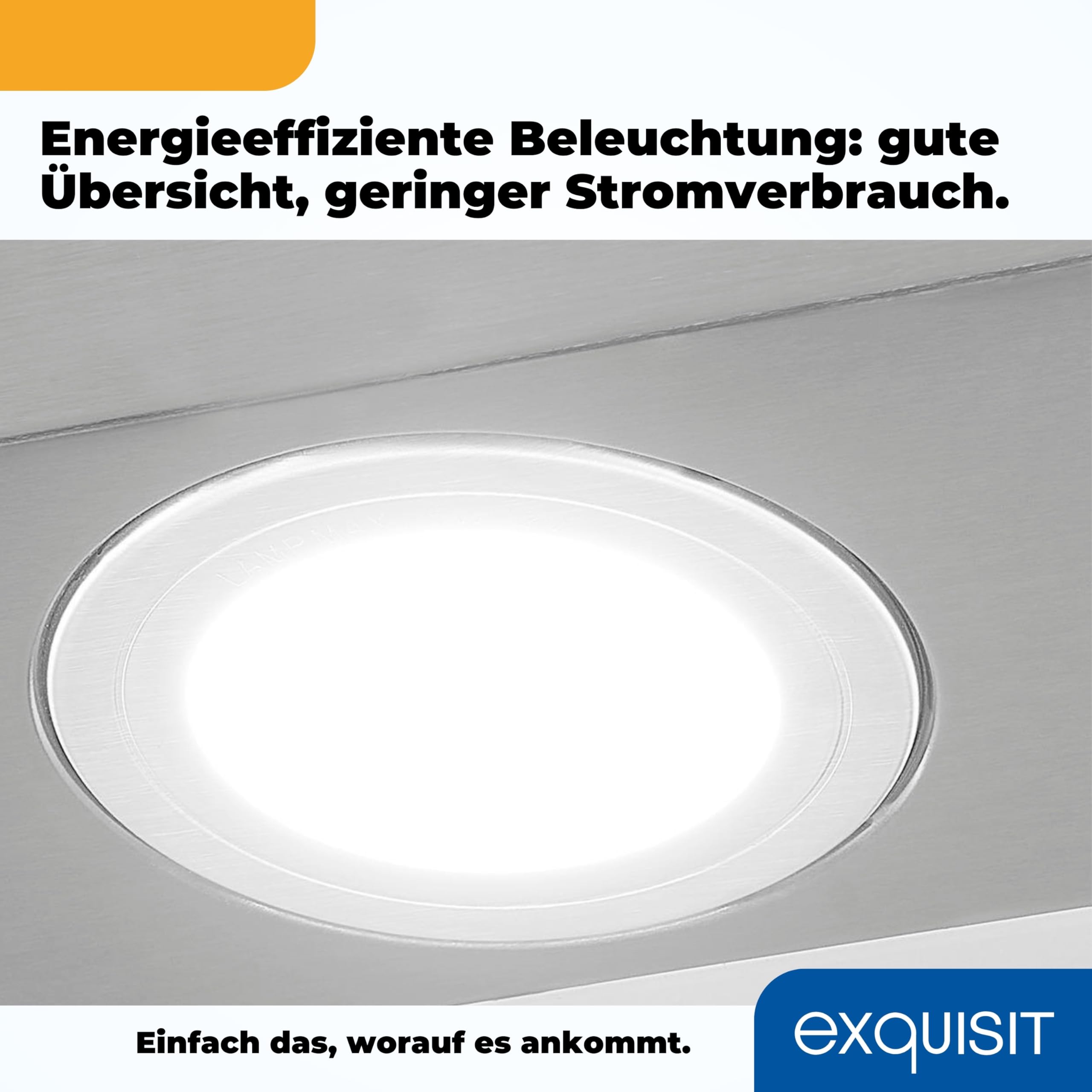 Exquisit Kaminhaube FKH 60-2 Inox | Ab- und Umlaufbetrieb |Inoxlook
