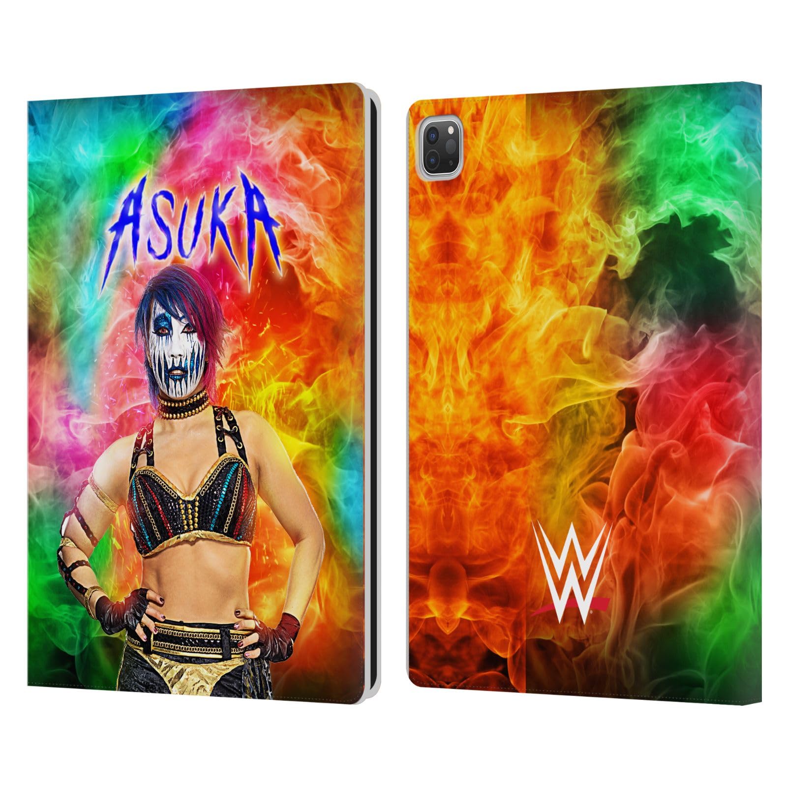 Head Case Designs Officially Licensed WWE Colourful Portrait Asuka Leather Book Wallet Case Cover Compatible with Apple iPad Pro 13 M4 2024