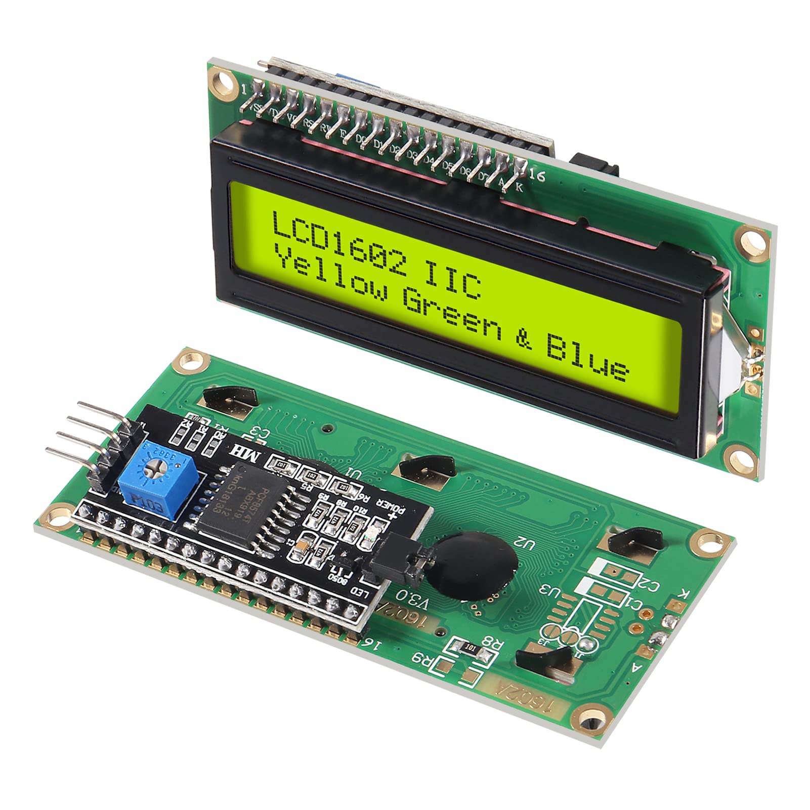 LCD-displaymodule 1602 Met I2C Voor Pico, Uitbreidingsbord Voor Elektronica Projecten | Schermmodule Voor Hobby En Onderwijs