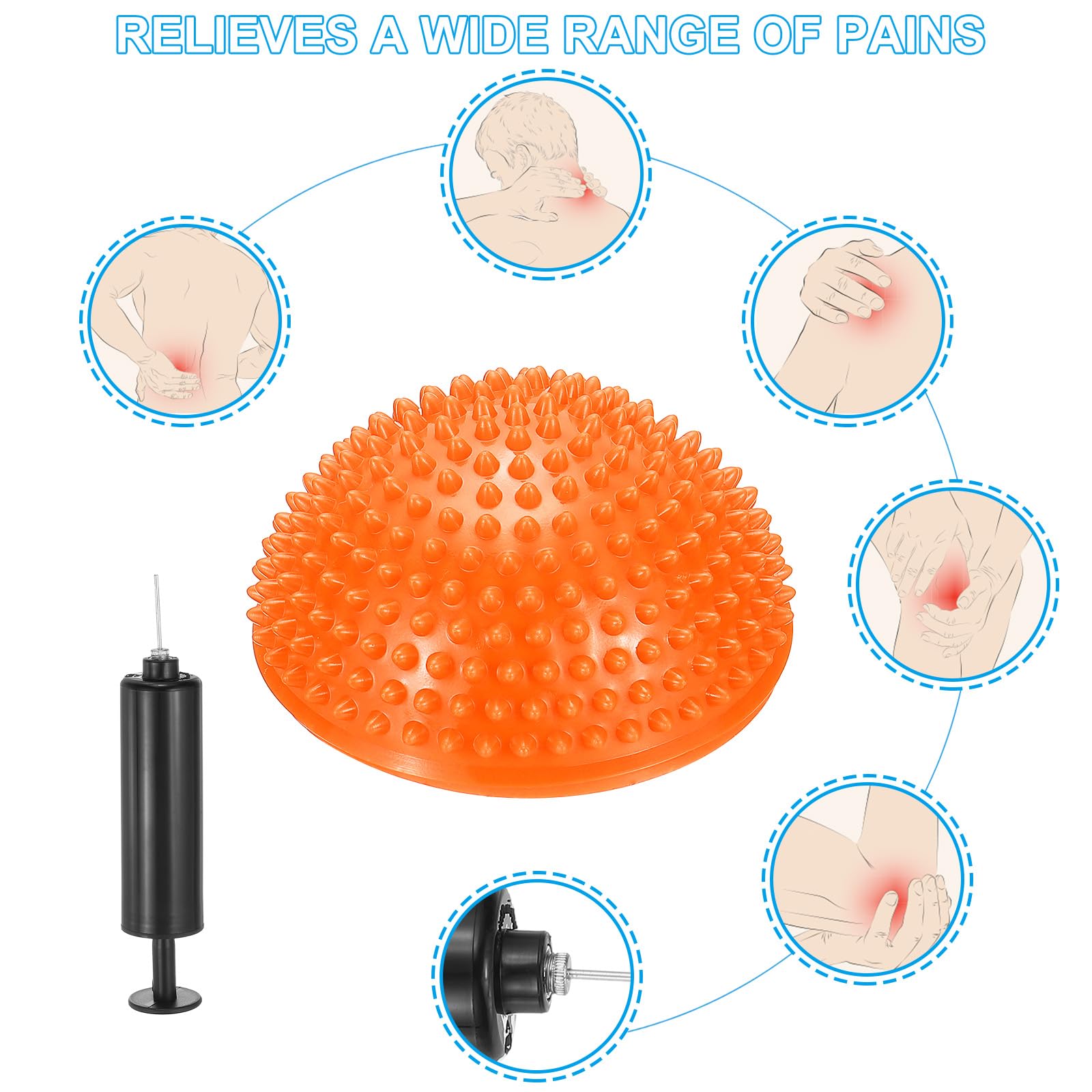 PATIKIL 2 Pcs Half Spiky Domes Balance Pods 6.7x3.1 Inch - Image 4