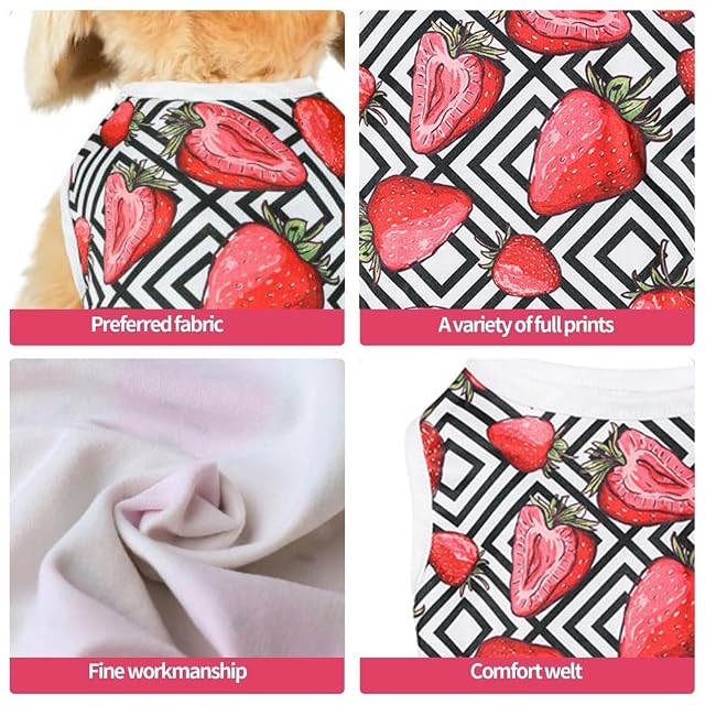 Foto 6 de 6 de QKEPCY Camisetas Estampadas para Mascotas Diseño Dibujos Animados Ropa Transpirable Verano para Perros Gatos…