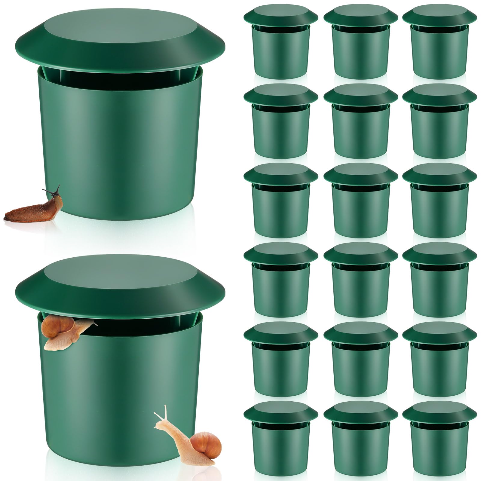 Qualirey Lot de 20 pièges à escargots réutilisables en plastique 9,86 x 11,2 cm