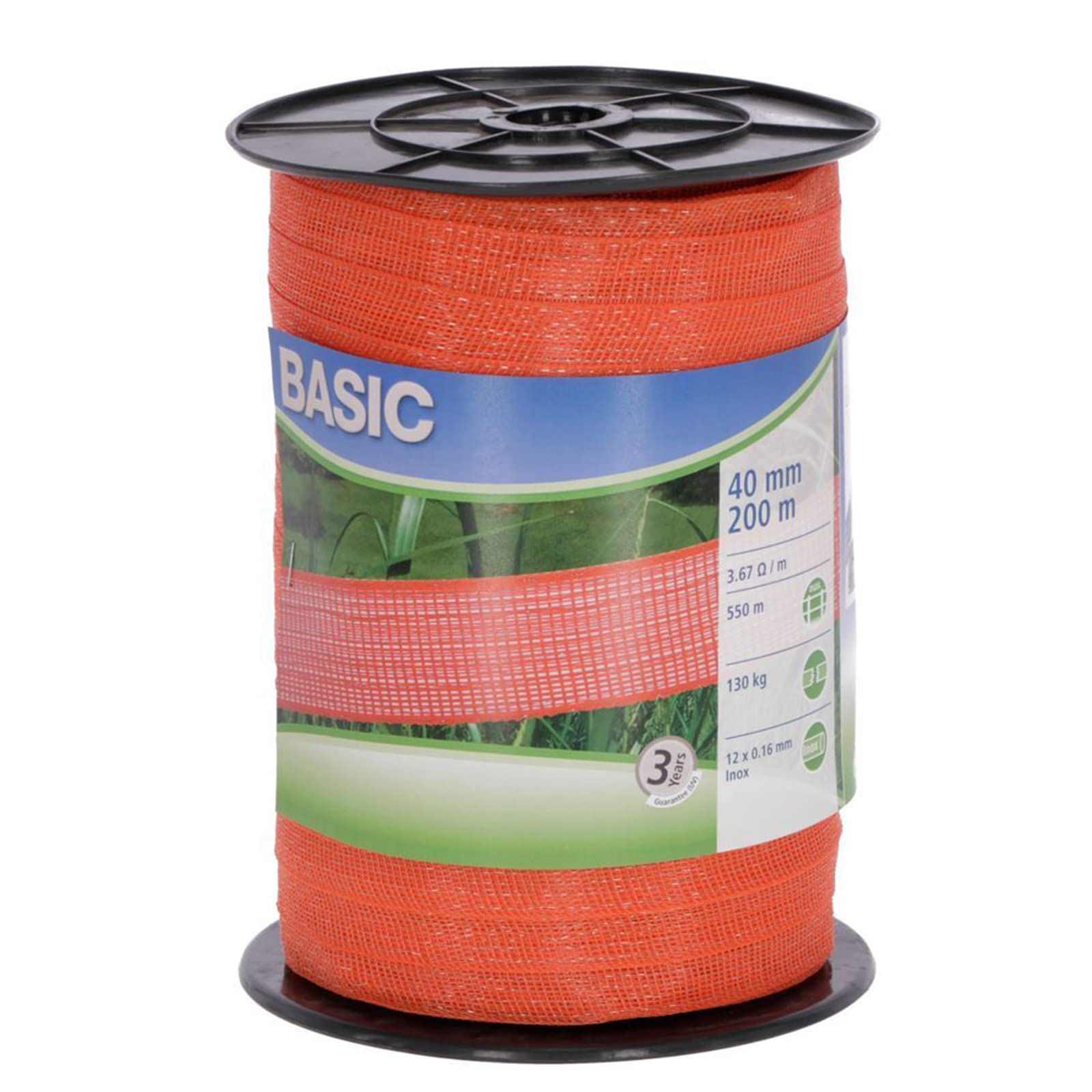 La zappa Nastro recinto elettrico per Bovini ed Equini Fettuccia 200 m (Arancione 40 mm)
