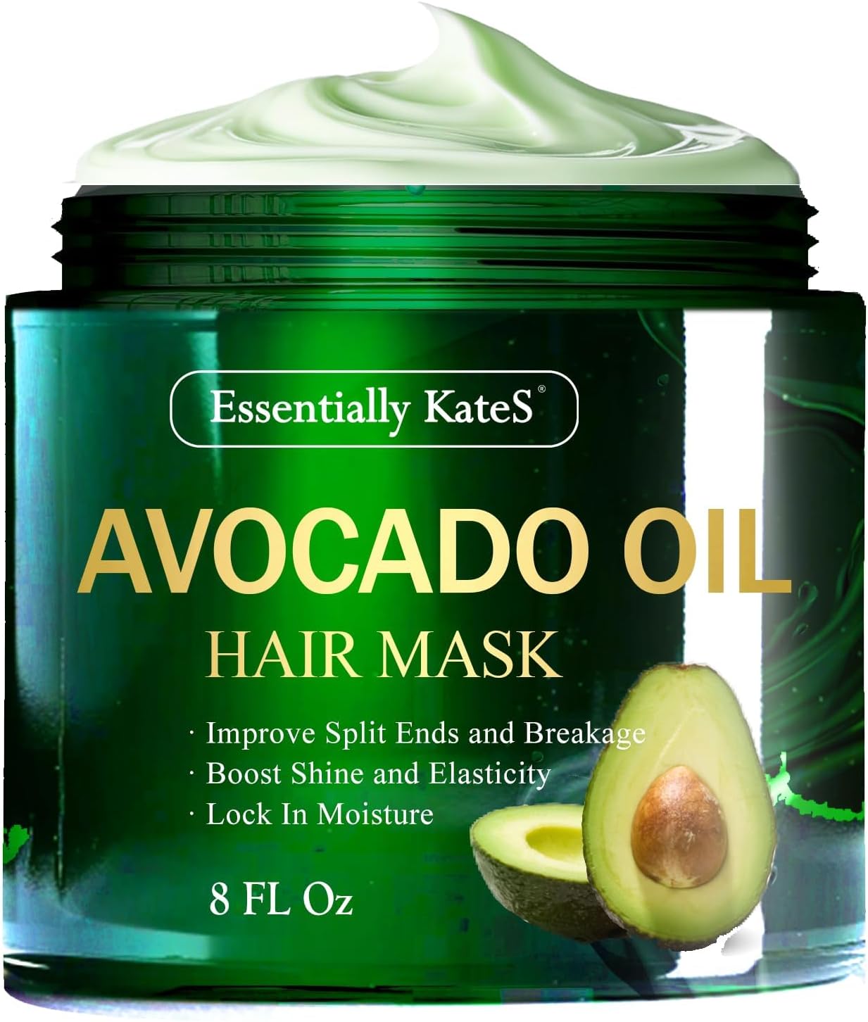 Avocado Oil Hair Mask 8 Fl Oz - 100% Pure Avocado Oil, Intensive Conditioning Treatment, Texture Styling, Protective Mask, Natural Ingredients