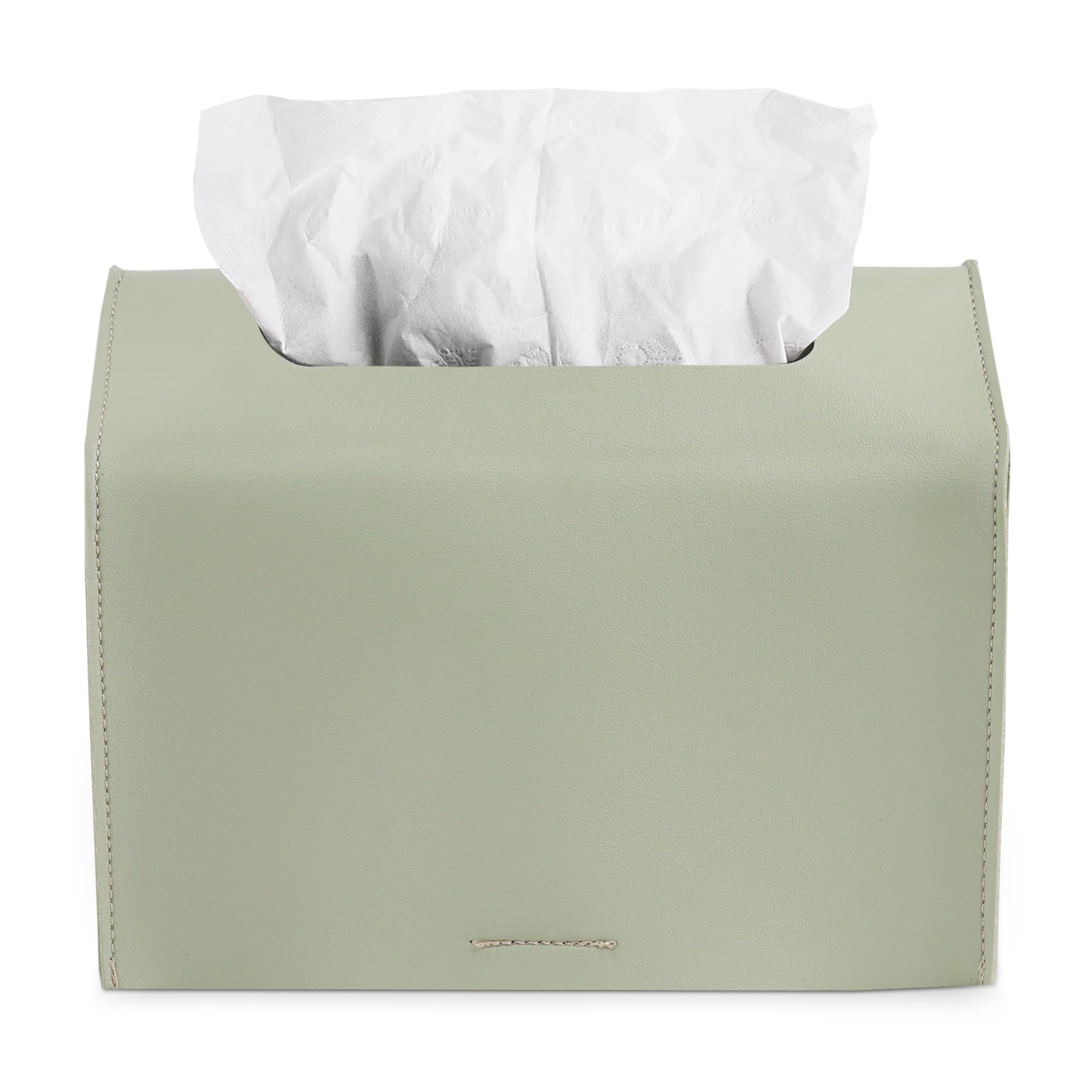 Haecsfl Leather Cover for Disposable Paper Hand Towel Box, Compatible with Kleenex Paper Hand Towel(1-Green)
