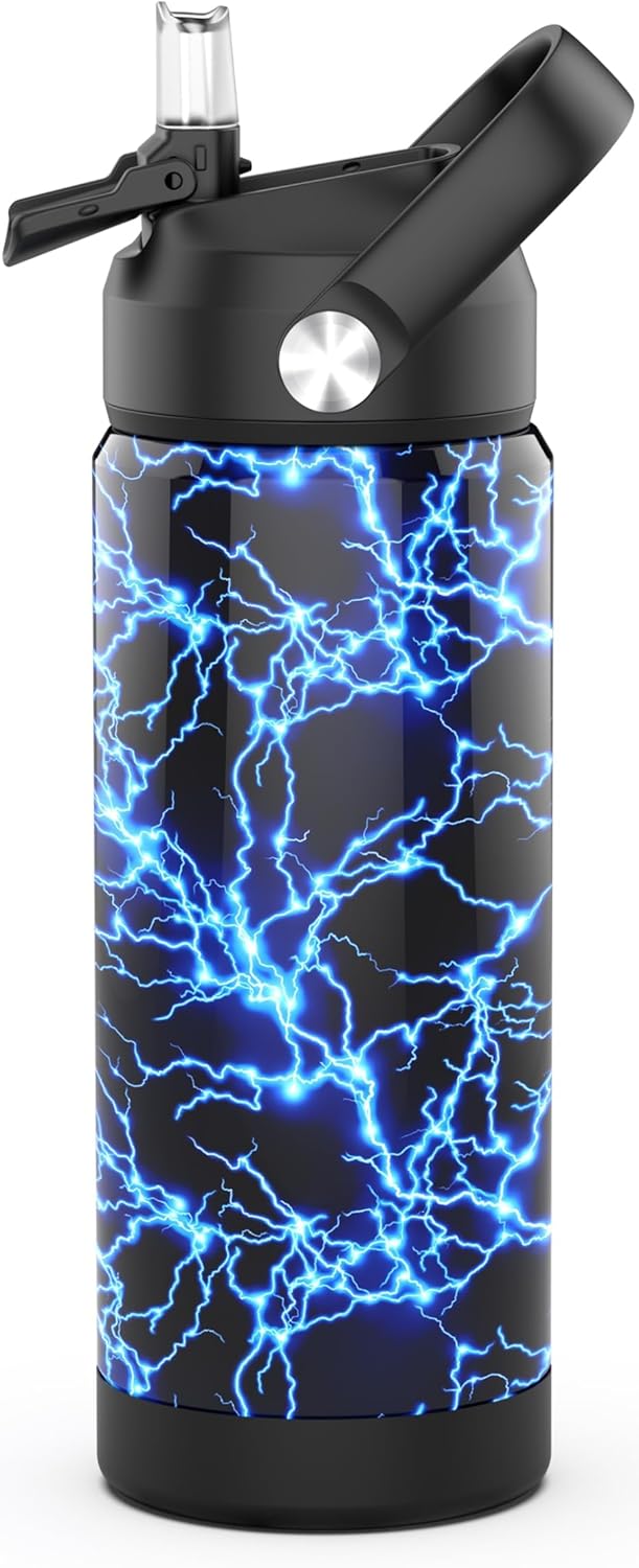 Boys Water Bottle with Straw