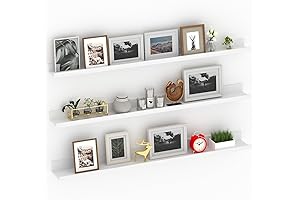 Giftgarden 47 Inch White Long Shelf