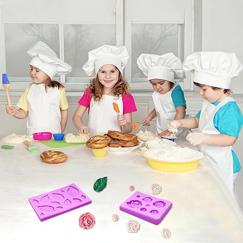 Miniatura 7 de Moldes de silicona para fondant de rosas, moldes de flores y hojas, decoración de tartas, moldes de chocolate para cupcakes, dulces, galletas,