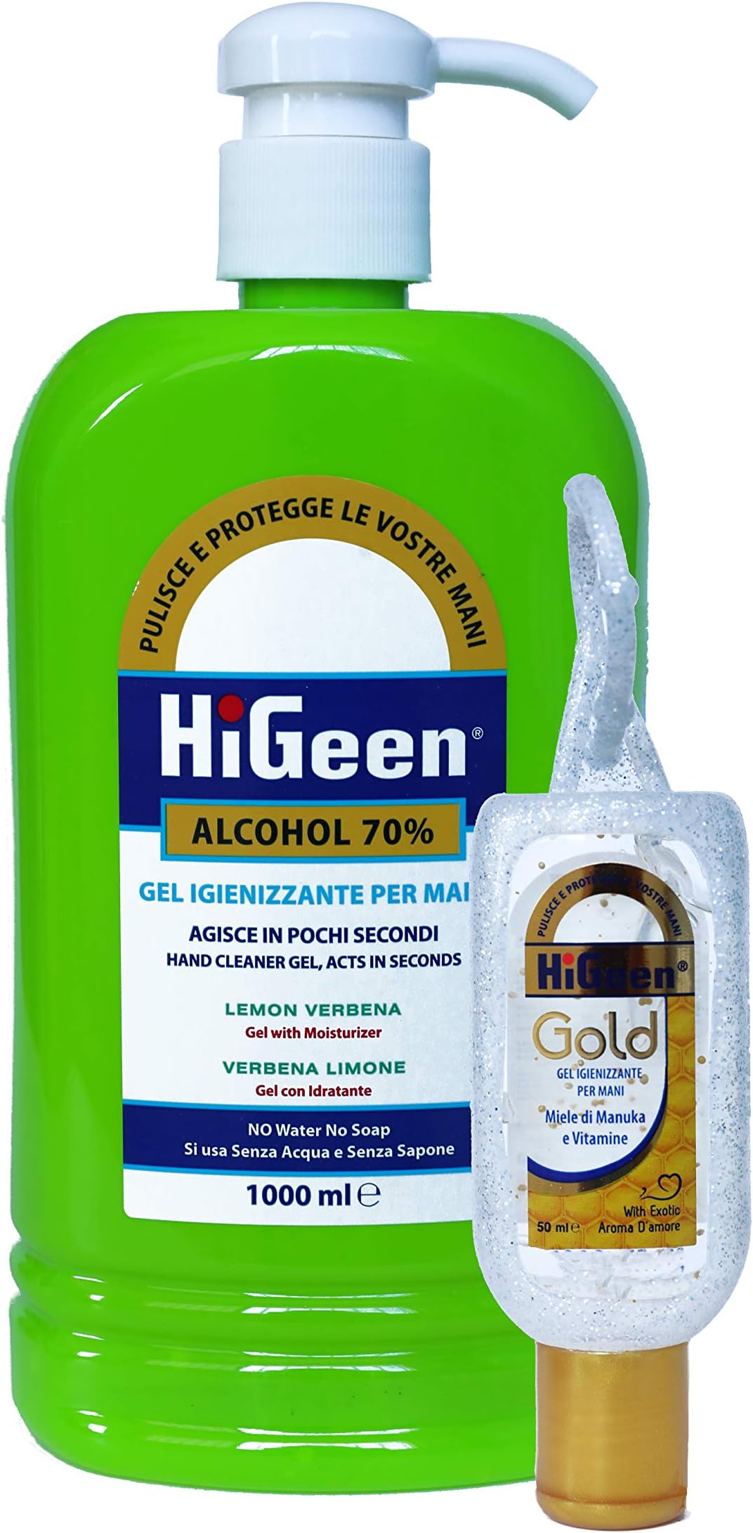 HiGeen Advanced Anti-Bacterial Hand Sanitizer Gel, Pack of Three 1000 ML Pump Bottles in Fresh Maracuja Fragrances