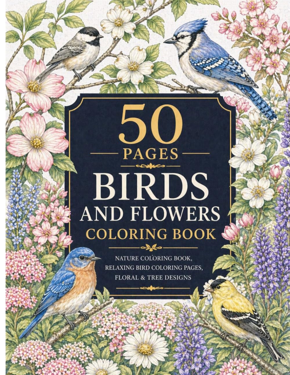 Bird Coloring Book for Adults: 50 Beautiful Birds to Color for Relaxation and Stress Relief: Intricate Bird Designs Featuring Owls, Peacocks, Eagles, ... – Adult Coloring Book with 50 Unique Pages
