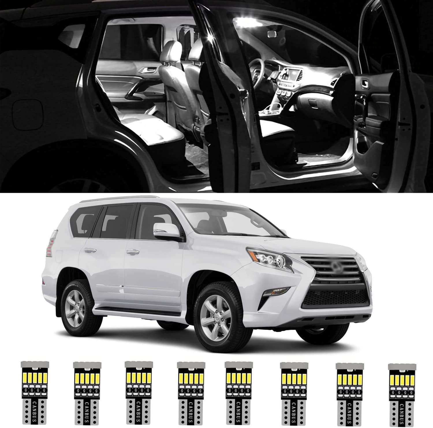 AWALITED 14pcs Interior LED Lights Kit Super Bright LED Map