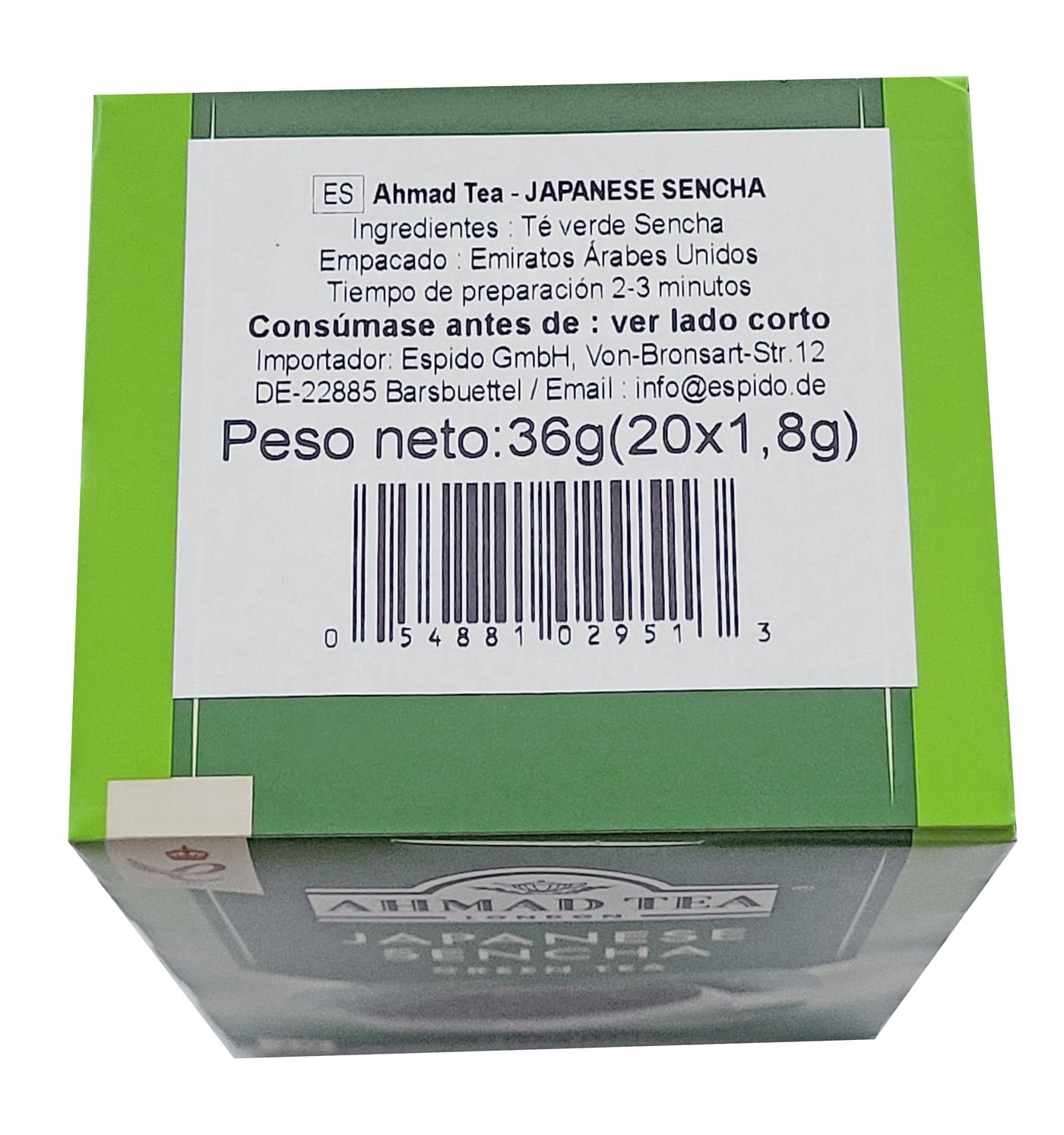 Ahmad Tea Japanese Sencha - Te verde con hojas tradicionales - Bolsitas de te selladas individualmente con 1,8 g de te por porcion - 20 bolsitas de te (paquete de 1)