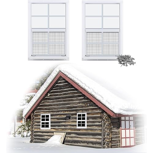 Gaahing 2-Pack 12" x 18" Heavy-Duty Aluminum Shed Windows Kit Flush Mount with Tempered Glass & Fiberglass Screens for Chicken Coops, Barns, Playhouses, Garages