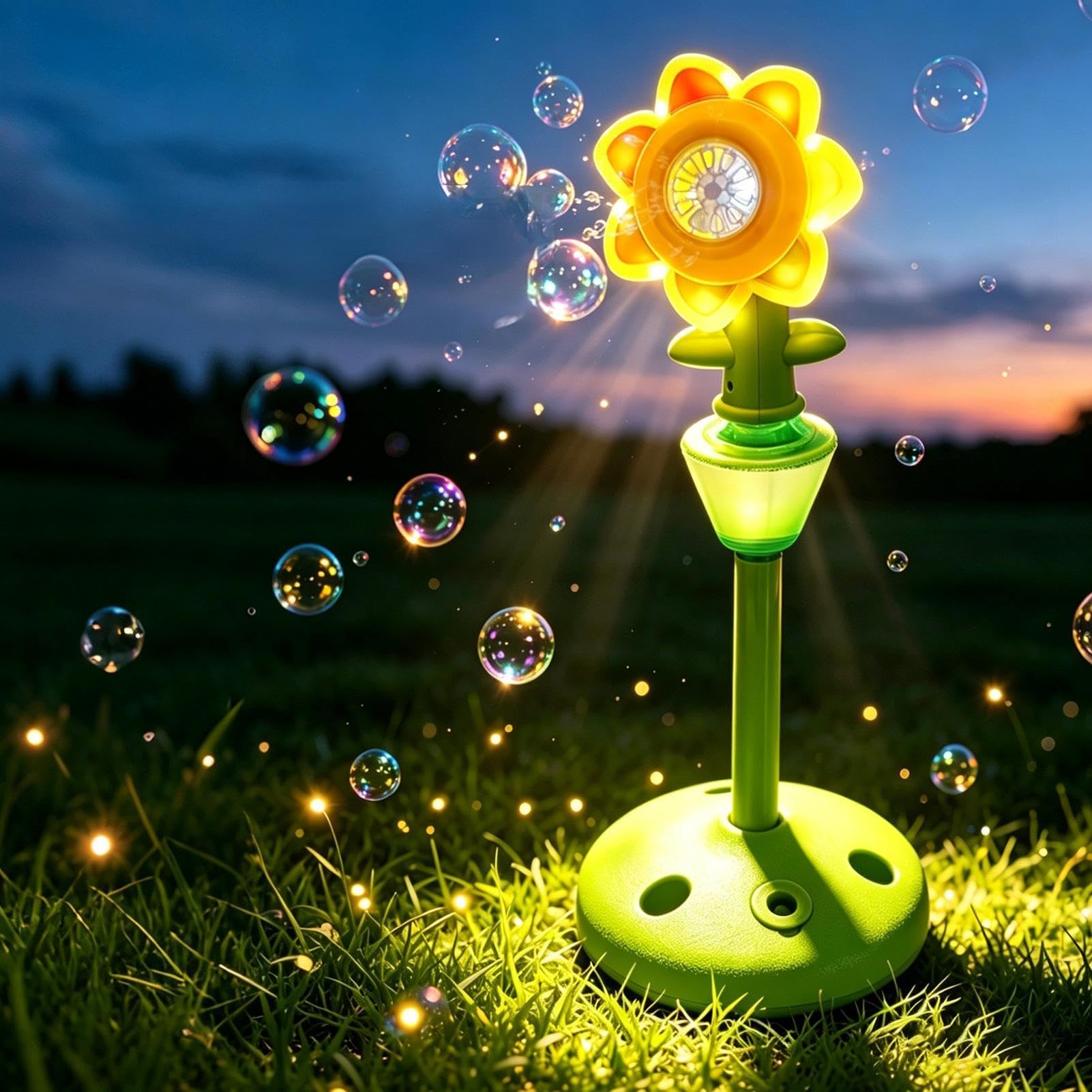 bolle automatico Giocattolo Di Intrattenimento Tema Girasole | tore Di Bolle Ad Altezza Regolabile Per Bambini, Ragazzi, Ragazze, Adulti, Giardino, Festa Di Compleanno E Matrimonio