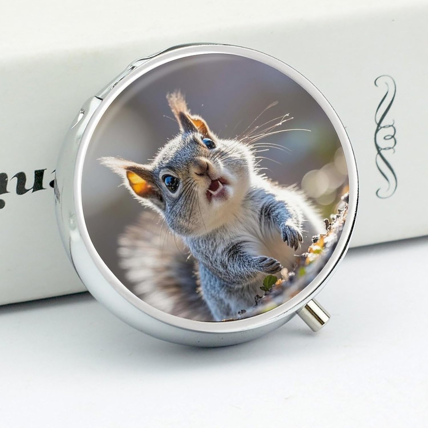Funny Cute Squirrel Travel Pillbox 3 Compartment Pill Organizer image 4